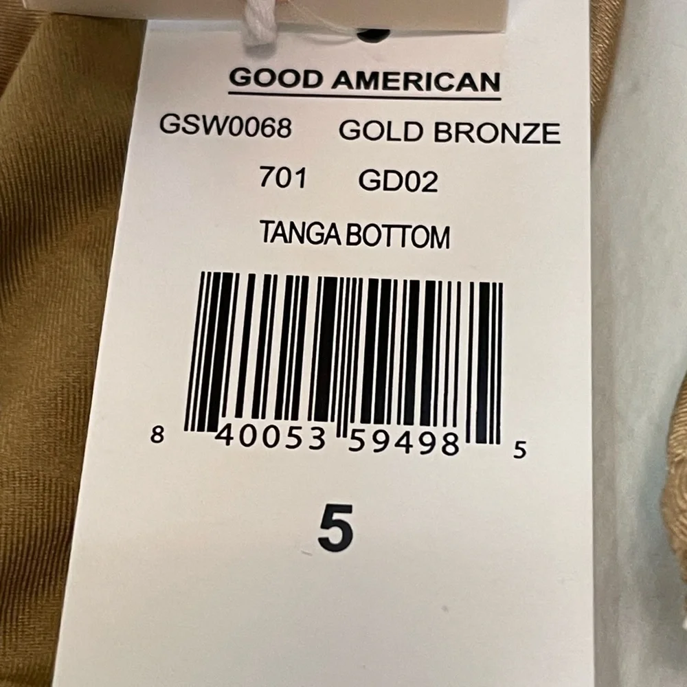 Good American gold bronze METALLIC HI-HI TANGA BOTTOM size 5 = 2XL